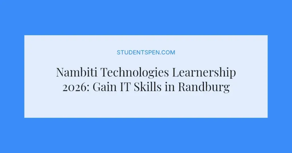 Nambiti Technologies Learnership 2026: Gain IT Skills in Randburg