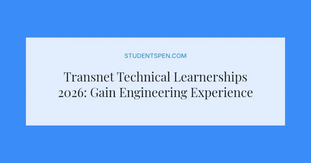 Transnet Technical Learnerships 2026: Gain Engineering Experience