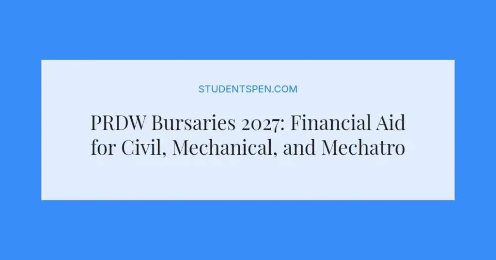 PRDW Bursaries 2027: Financial Aid for Civil, Mechanical, and Mechatronics Engineering Students