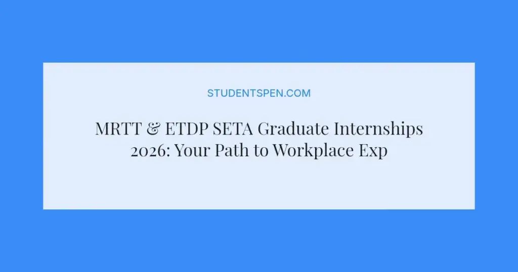 MRTT & ETDP SETA Graduate Internships 2026: Your Path to Workplace Experience