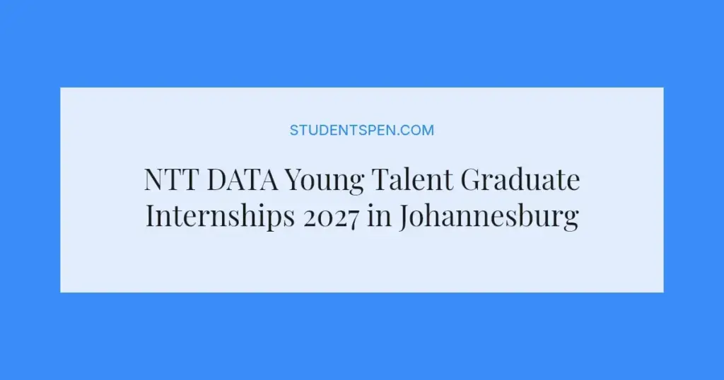 NTT DATA Young Talent Graduate Internships 2027 in Johannesburg