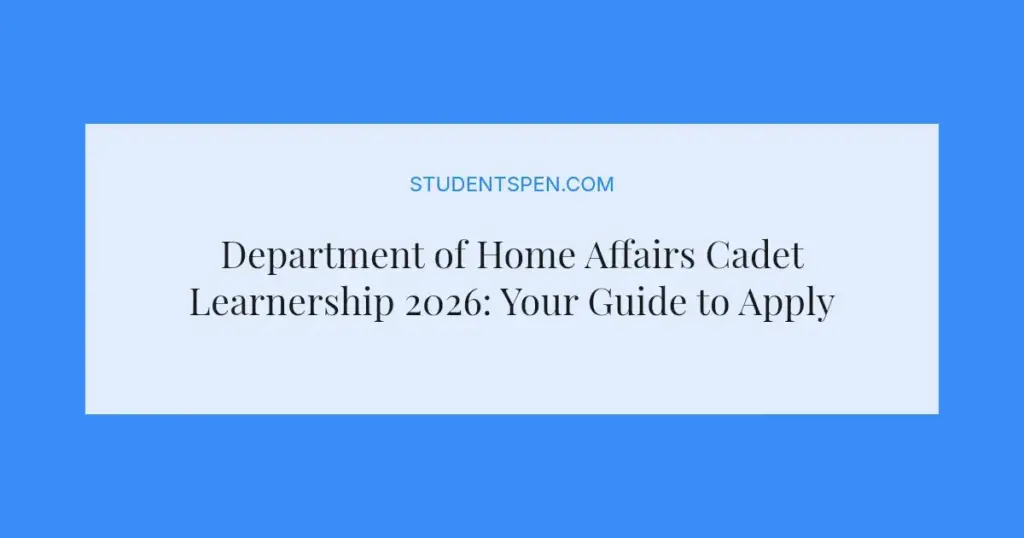 Department of Home Affairs Cadet Learnership 2026: Your Guide to Applying