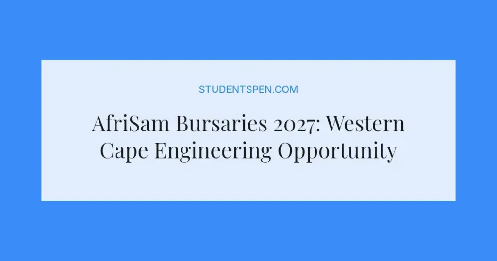 AfriSam Bursaries 2027: Western Cape Engineering Opportunity