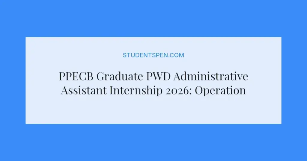 PPECB Graduate PWD Administrative Assistant Internship 2026: Operations Experience in Cape Town