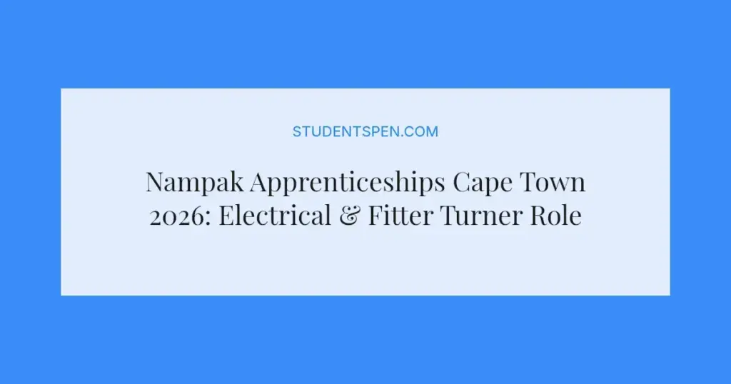 Nampak Apprenticeships Cape Town 2026: Electrical & Fitter Turner Roles Open
