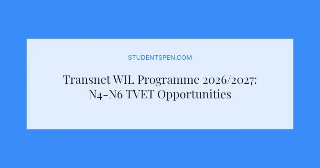 Transnet WIL Programme 2026/2027: N4-N6 TVET Opportunities