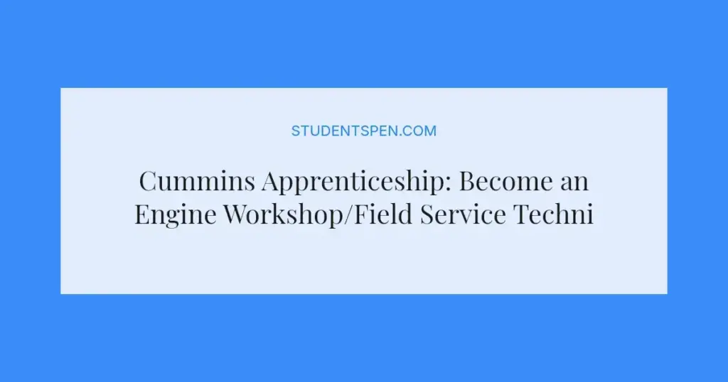 Cummins Apprenticeship: Become an Engine Workshop/Field Service Technician in Gamsberg 2026