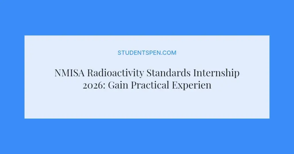 NMISA Radioactivity Standards Internship 2026: Gain Practical Experience