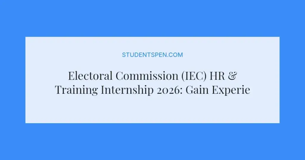 Electoral Commission (IEC) HR & Training Internship 2026: Gain Experience & Earn R10,441 Monthly