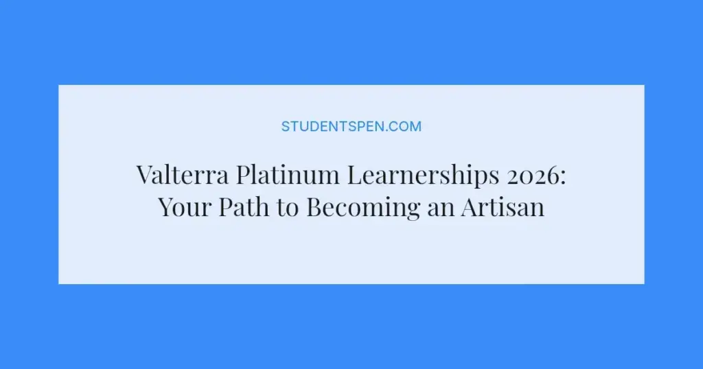 Valterra Platinum Learnerships 2026: Your Path to Becoming an Artisan in Rustenburg