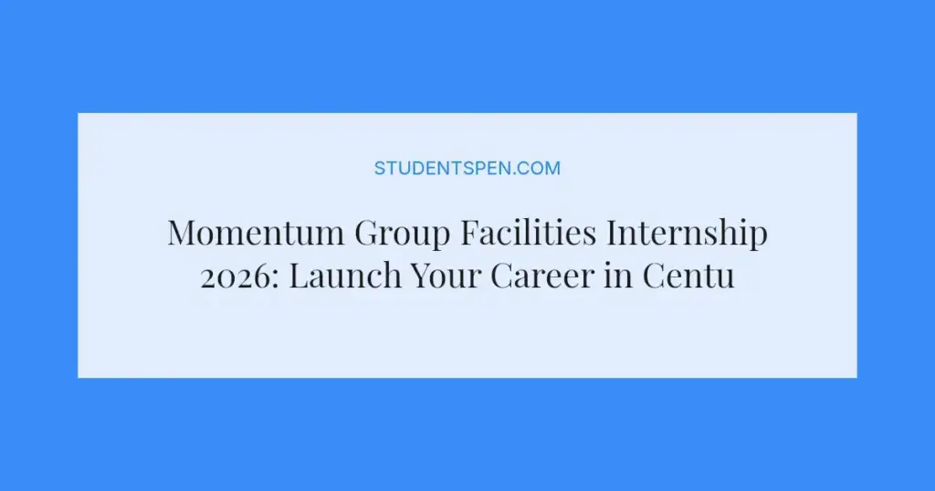 Momentum Group Facilities Internship 2026: Launch Your Career in Centurion