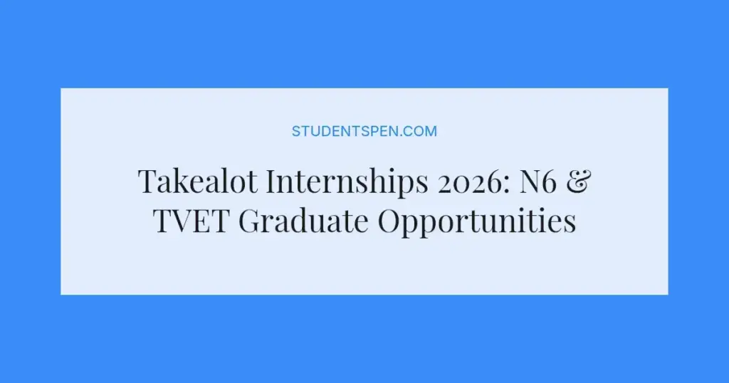 Takealot Internships 2026: N6 & TVET Graduate Opportunities