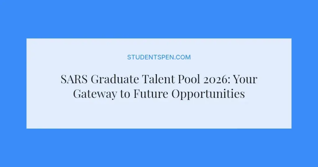 SARS Graduate Talent Pool 2026: Your Gateway to Future Opportunities