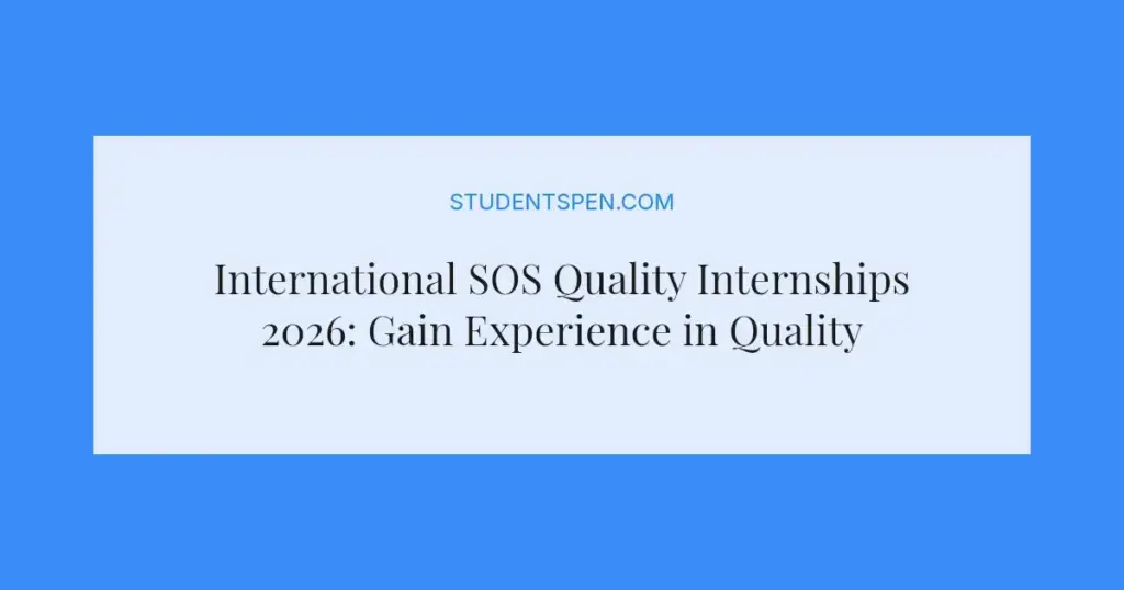 International SOS Quality Internships 2026: Gain Experience in Quality and Compliance