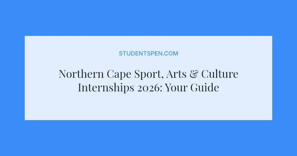 Northern Cape Sport, Arts & Culture Internships 2026: Your Guide