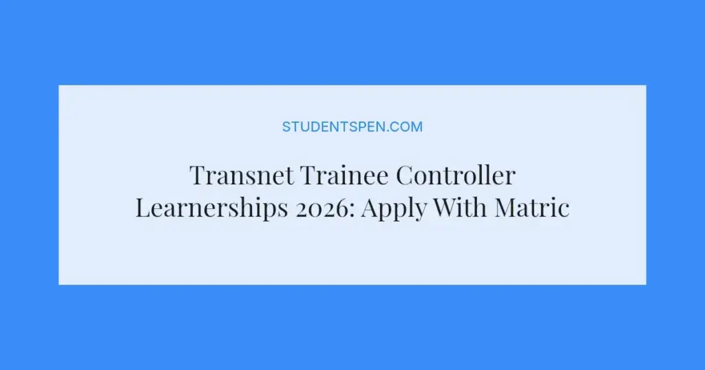 Transnet Trainee Controller Learnerships 2026: Apply With Matric