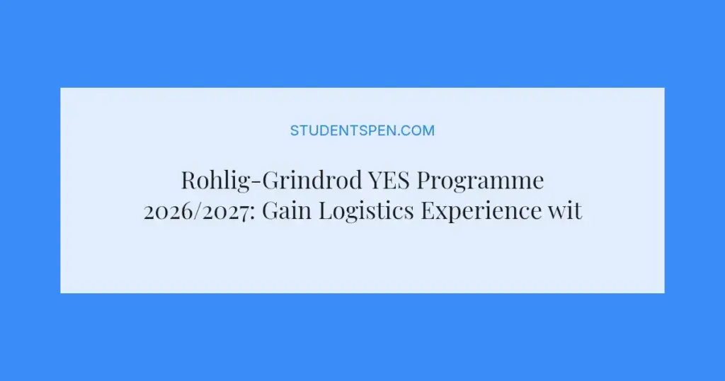 Rohlig-Grindrod YES Programme 2026/2027: Gain Logistics Experience with Matric